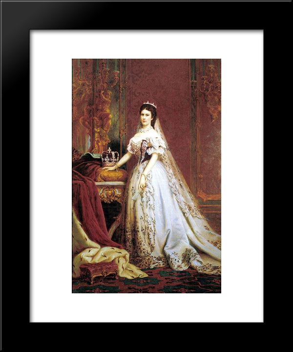 Queen Elisabeth Of Hungary And Bohemia 20x24 Black Modern Wood Framed Art Print Poster by Szekely, Bertalan