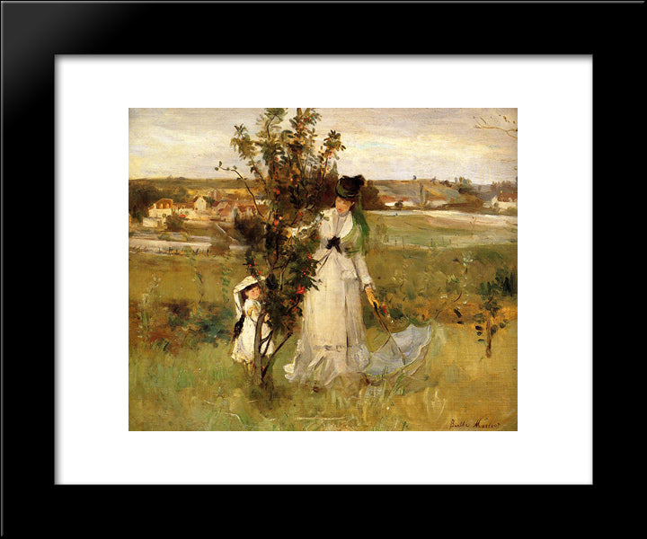 Hide And Seek 20x24 Black Modern Wood Framed Art Print Poster by Morisot, Berthe