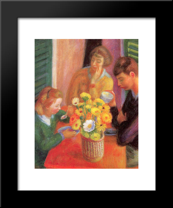 Breakfast Porch 20x24 Black Modern Wood Framed Art Print Poster by Glackens, William James