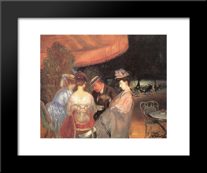 Cafe De La Paix 20x24 Black Modern Wood Framed Art Print Poster by Glackens, William James