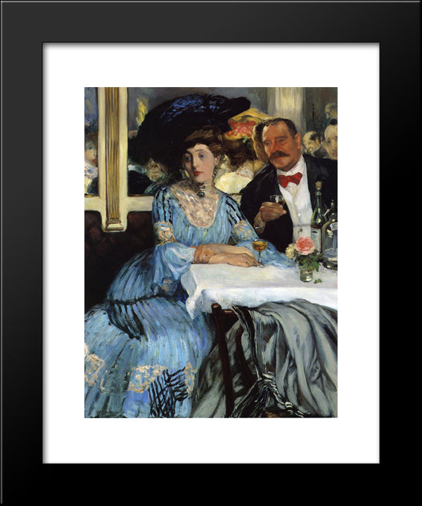 Chez Mouquin 20x24 Black Modern Wood Framed Art Print Poster by Glackens, William James