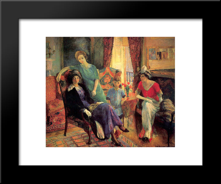 Family Group 20x24 Black Modern Wood Framed Art Print Poster by Glackens, William James