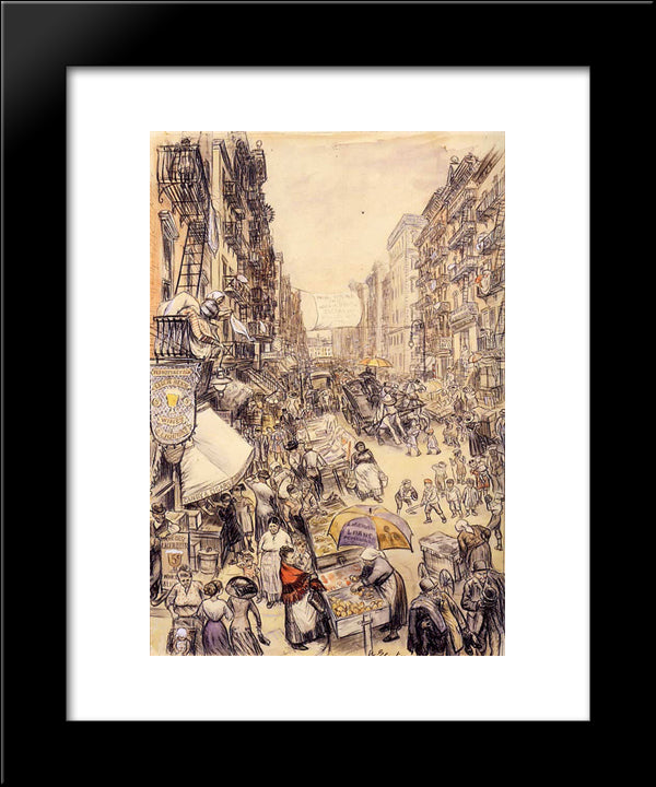Far From The Fresh Farm Air 20x24 Black Modern Wood Framed Art Print Poster by Glackens, William James