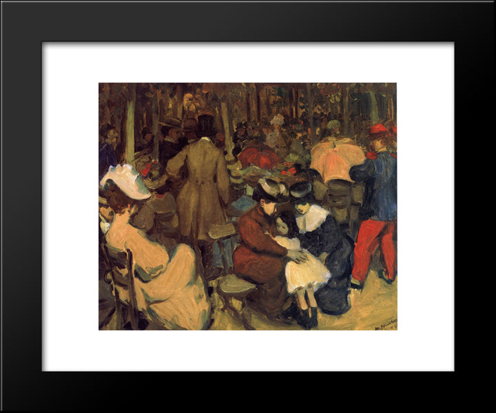 Figures In A Park, Paris 20x24 Black Modern Wood Framed Art Print Poster by Glackens, William James