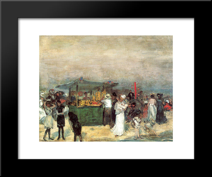 Fruit Stand, Coney Island 20x24 Black Modern Wood Framed Art Print Poster by Glackens, William James