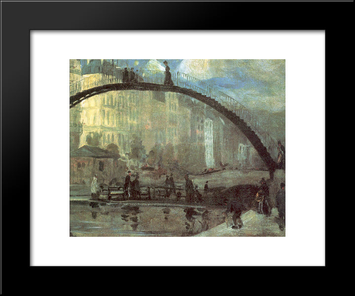 La Villette 20x24 Black Modern Wood Framed Art Print Poster by Glackens, William James