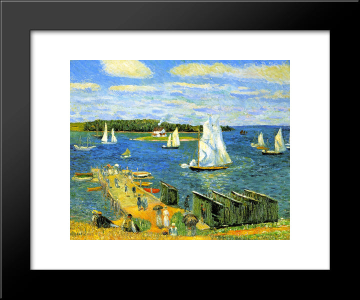 Mahone Bay 20x24 Black Modern Wood Framed Art Print Poster by Glackens, William James