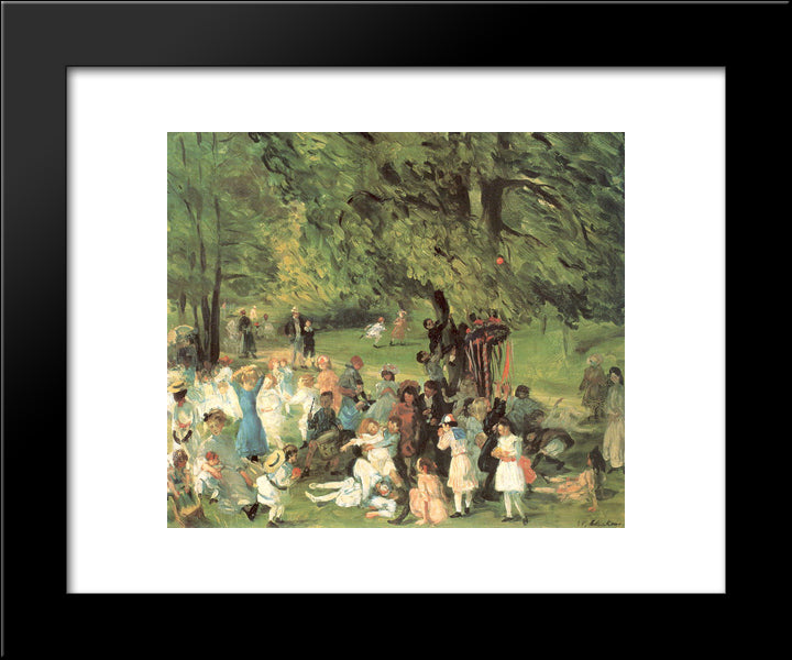 May Day In Central Park 20x24 Black Modern Wood Framed Art Print Poster by Glackens, William James