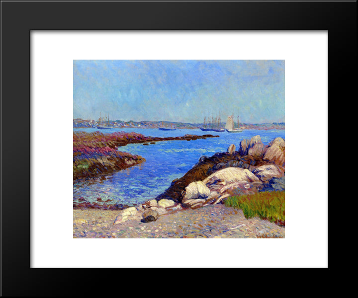 Portsmouth Harbor, New Hampshire 20x24 Black Modern Wood Framed Art Print Poster by Glackens, William James