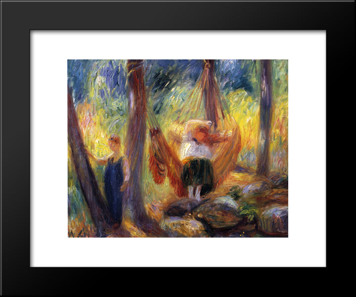 The Hammock 20x24 Black Modern Wood Framed Art Print Poster by Glackens, William James
