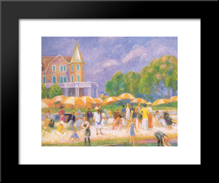Umbrellas 20x24 Black Modern Wood Framed Art Print Poster by Glackens, William James