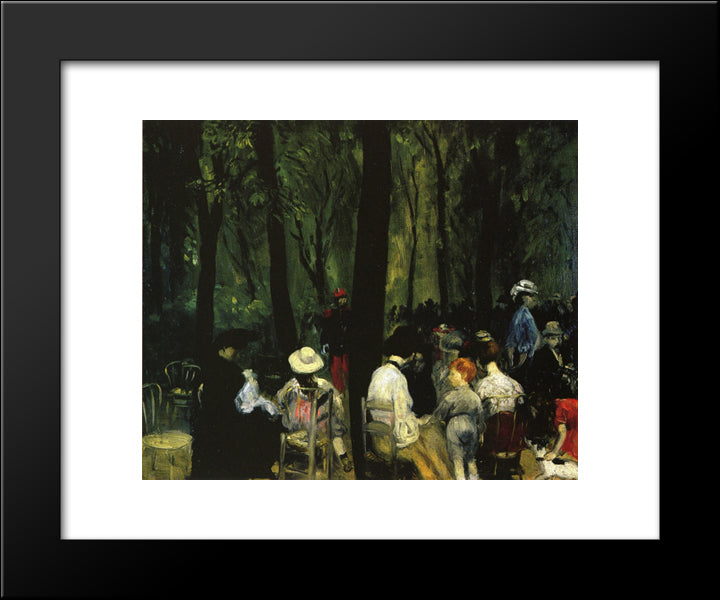 Under The Trees, Luxembourg Gardens 20x24 Black Modern Wood Framed Art Print Poster by Glackens, William James