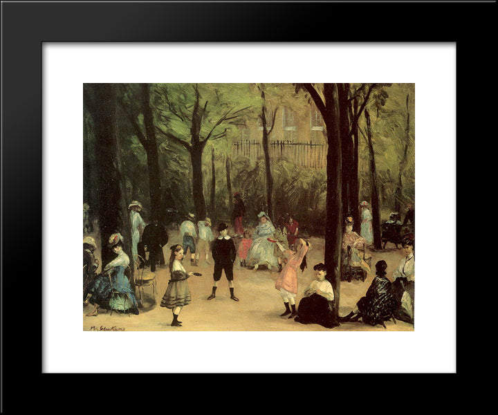 Under The Trees 20x24 Black Modern Wood Framed Art Print Poster by Glackens, William James