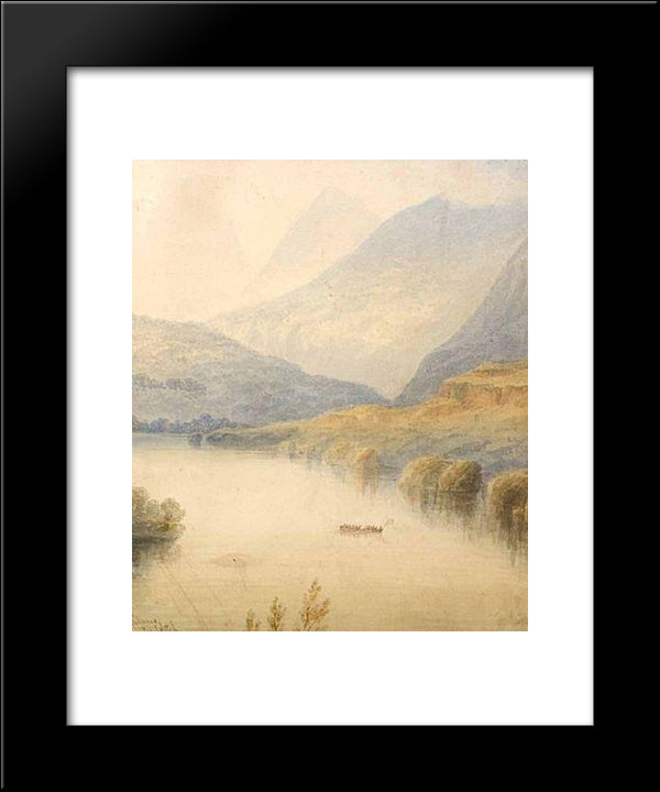 Crossing The Lake Killarney 20x24 Black Modern Wood Framed Art Print Poster by Leitch, William Leighton