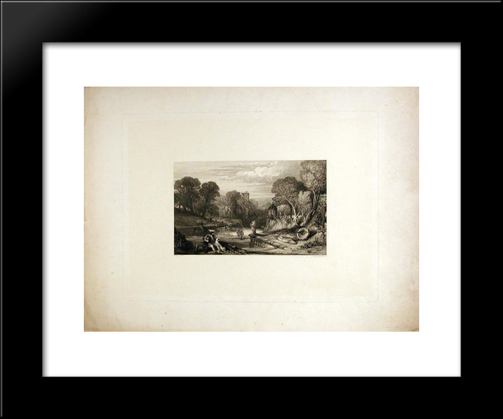 Scottish Romantic Landscape 20x24 Black Modern Wood Framed Art Print Poster by Leitch, William Leighton