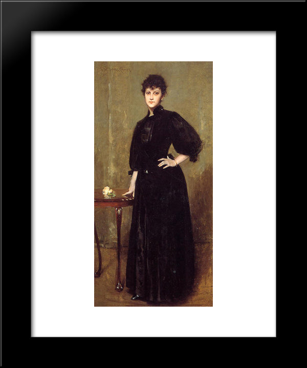 Lady In Black 20x24 Black Modern Wood Framed Art Print Poster by Chase, William Merritt