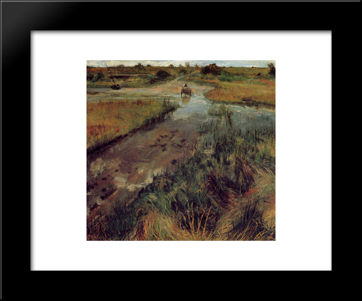 Swollen Stream At Shinnecock 20x24 Black Modern Wood Framed Art Print Poster by Chase, William Merritt