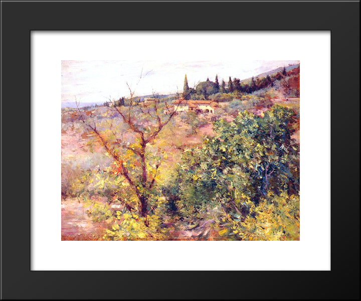 View Of Fiesole 20x24 Black Modern Wood Framed Art Print Poster by Chase, William Merritt
