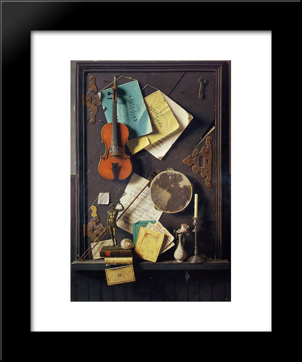The Old Cupboard Door 20x24 Black Modern Wood Framed Art Print Poster by Harnett, William Michael