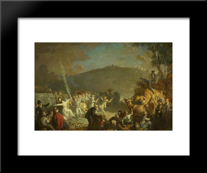 Improvisation On A Barrel Organ 1904 20x24 Black Modern Wood Framed Art Print Poster by Orpen, William
