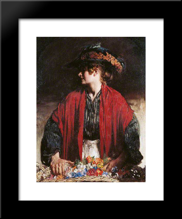 Lottie Of Paradise Walk 1905 20x24 Black Modern Wood Framed Art Print Poster by Orpen, William