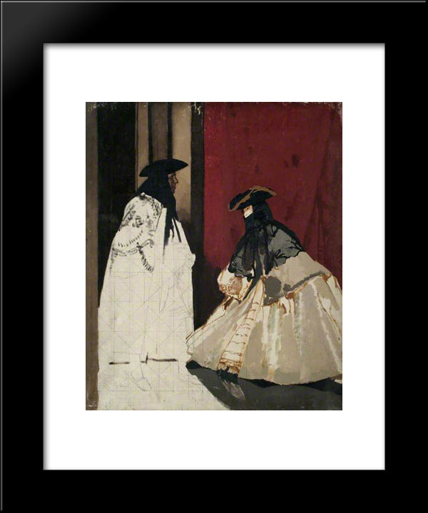 Masked Figures 20x24 Black Modern Wood Framed Art Print Poster by Orpen, William