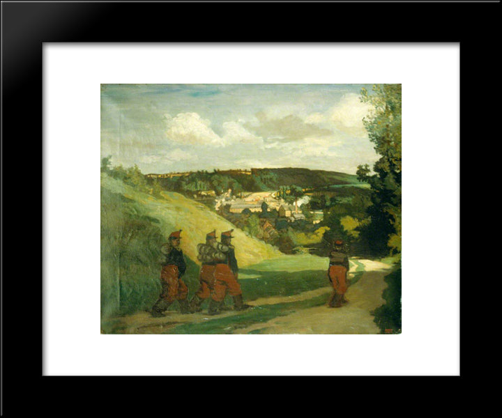 Soldiers At Cany 1900 20x24 Black Modern Wood Framed Art Print Poster by Orpen, William