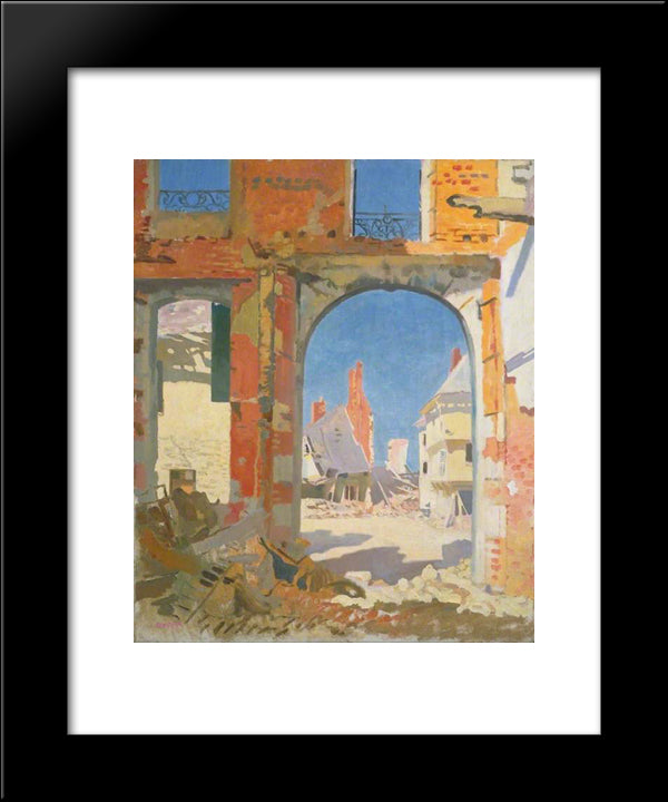 The Girls' College, Peronne 1917 20x24 Black Modern Wood Framed Art Print Poster by Orpen, William
