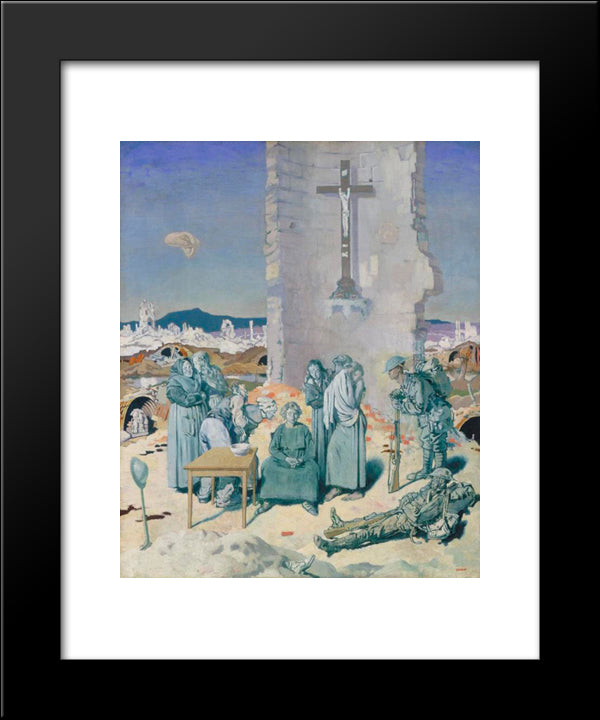 The Mad Woman Of Douai 1918 20x24 Black Modern Wood Framed Art Print Poster by Orpen, William