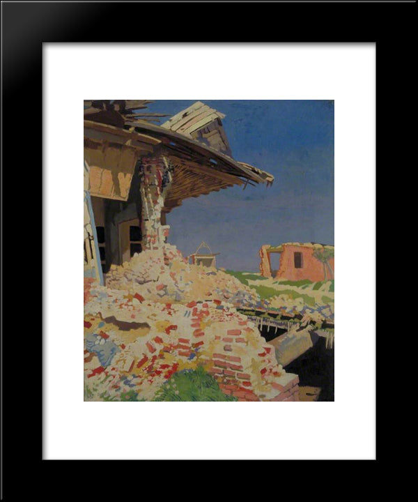 The Main Street, Combles 1917 20x24 Black Modern Wood Framed Art Print Poster by Orpen, William