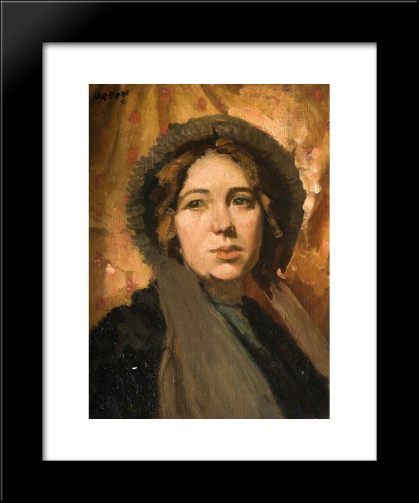 The New Bonnet 20x24 Black Modern Wood Framed Art Print Poster by Orpen, William