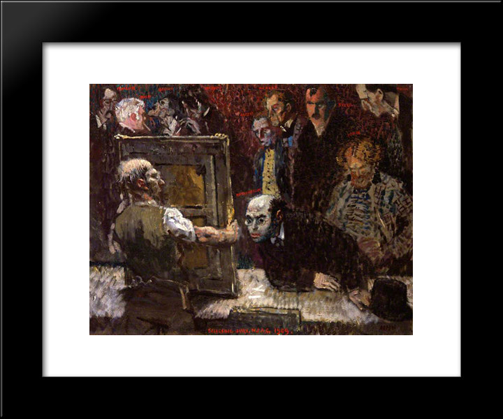 The Selecting Jury Of The New English Art Club, 1909 20x24 Black Modern Wood Framed Art Print Poster by Orpen, William