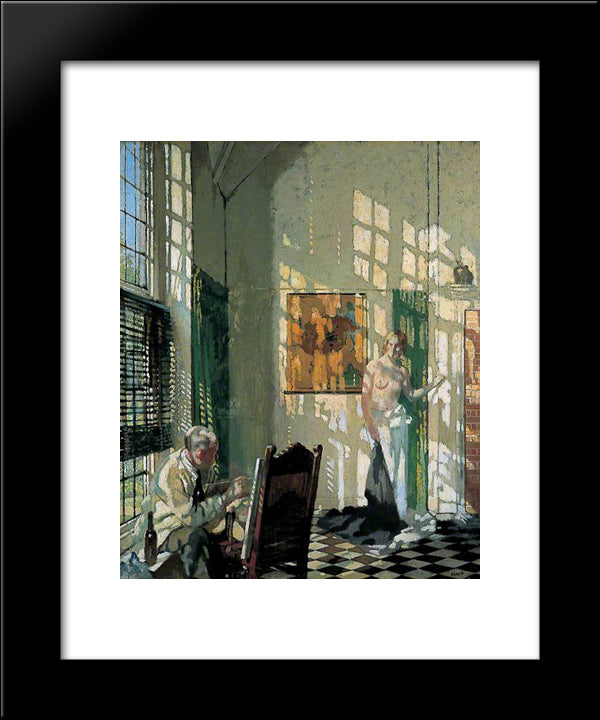 The Studio 1910 20x24 Black Modern Wood Framed Art Print Poster by Orpen, William