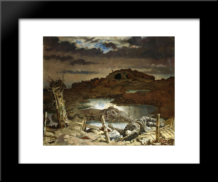 Zonnebeke 1918 20x24 Black Modern Wood Framed Art Print Poster by Orpen, William