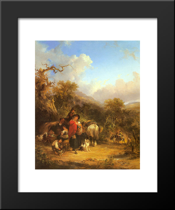 A Rest By The Roadside 20x24 Black Modern Wood Framed Art Print Poster by Shayer, William