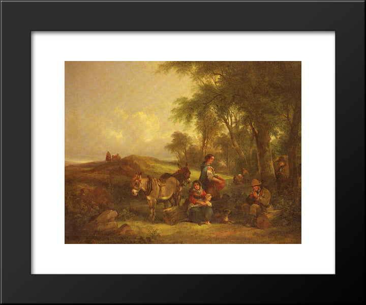 Afternoon Rest 20x24 Black Modern Wood Framed Art Print Poster by Shayer, William