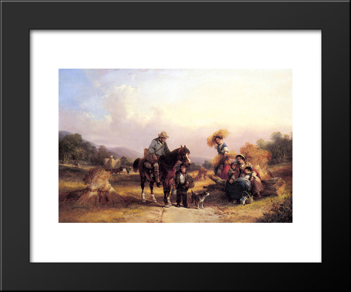 Harvesters Resting 20x24 Black Modern Wood Framed Art Print Poster by Shayer, William