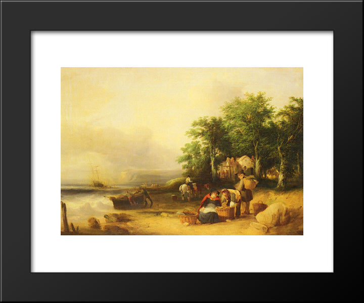 View On The Isle Of Wight 20x24 Black Modern Wood Framed Art Print Poster by Shayer, William