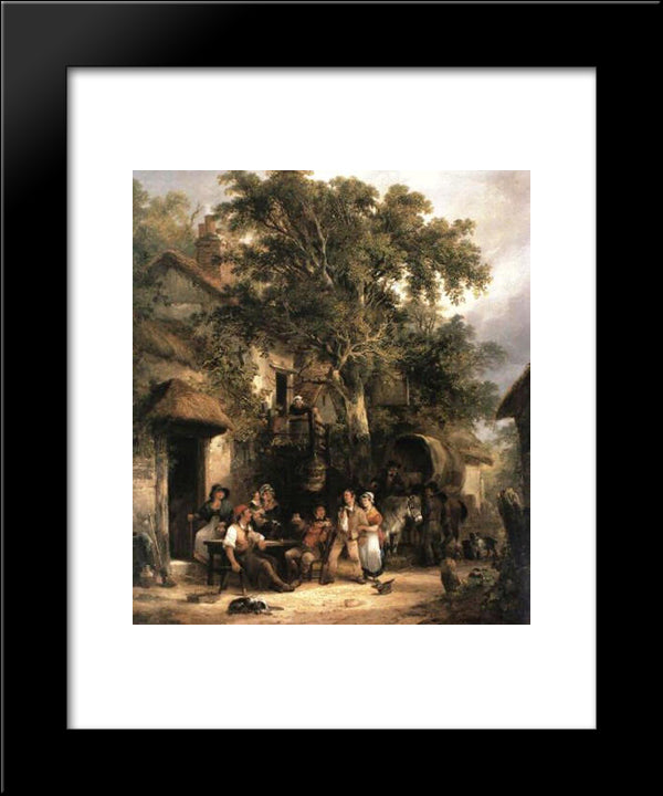 Village Politicians 20x24 Black Modern Wood Framed Art Print Poster by Shayer, William
