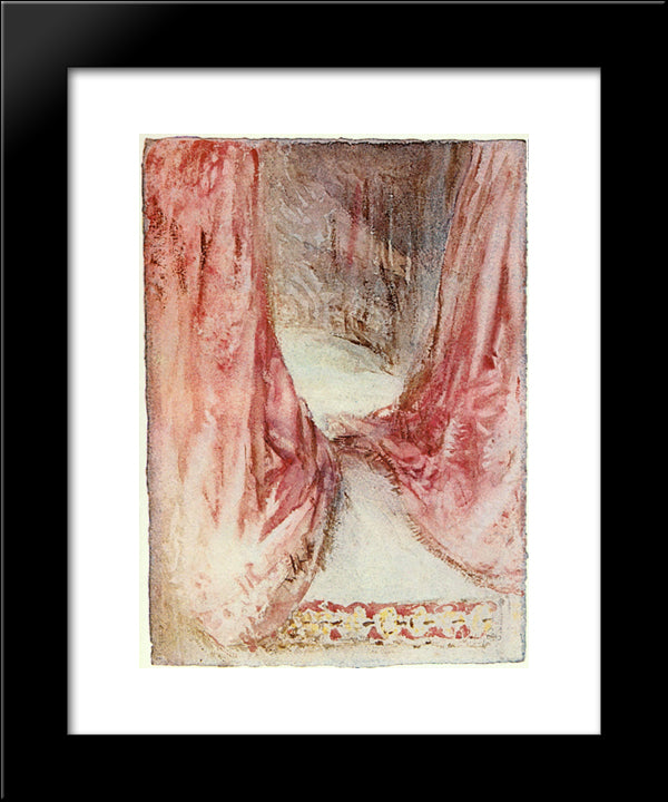 A Bed, Drapery Study 20x24 Black Modern Wood Framed Art Print Poster by Turner, William