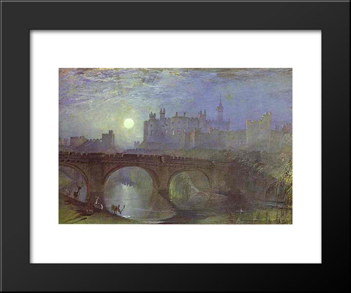 Alnwick Castle, Northumberland 20x24 Black Modern Wood Framed Art Print Poster by Turner, William
