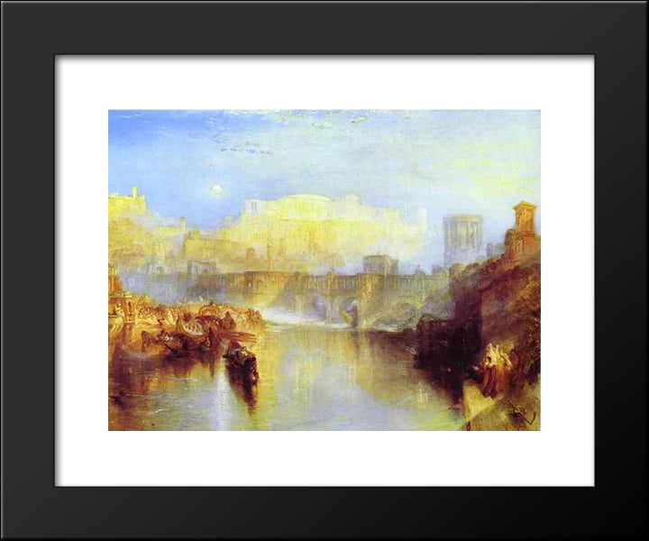 Ancient Rome Agrippina Landing With The Ashes Of Germanicus 20x24 Black Modern Wood Framed Art Print Poster by Turner, William
