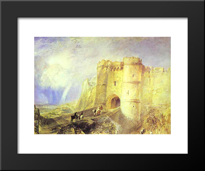 Carisbrook Castle, Isle Of Wight 20x24 Black Modern Wood Framed Art Print Poster by Turner, William