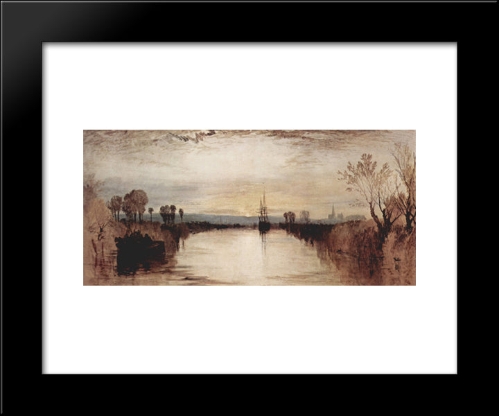 Chichester Canal 20x24 Black Modern Wood Framed Art Print Poster by Turner, William