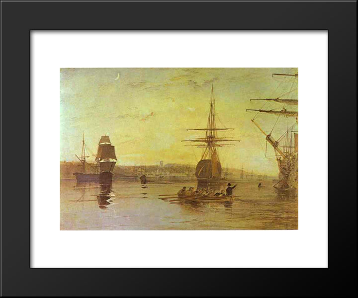 Cowes, Isle Of Wight 20x24 Black Modern Wood Framed Art Print Poster by Turner, William