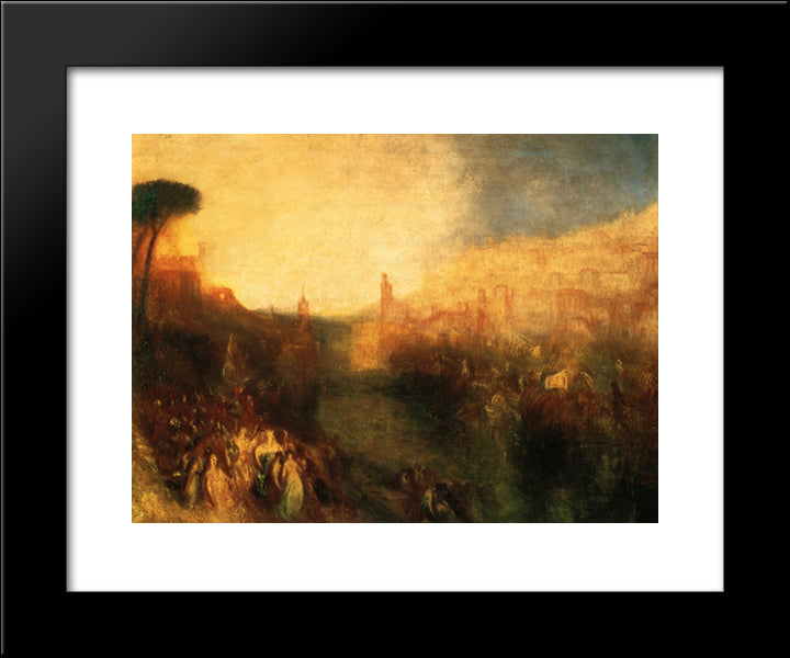 Departure Of The Fleet 20x24 Black Modern Wood Framed Art Print Poster by Turner, William