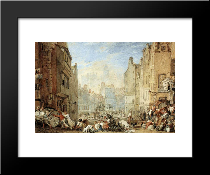 Heriot'S Hospital, Edinburgh 20x24 Black Modern Wood Framed Art Print Poster by Turner, William