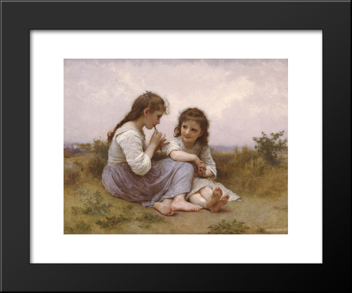 A Childhood Idyll 20x24 Black Modern Wood Framed Art Print Poster by Bouguereau, William Adolphe