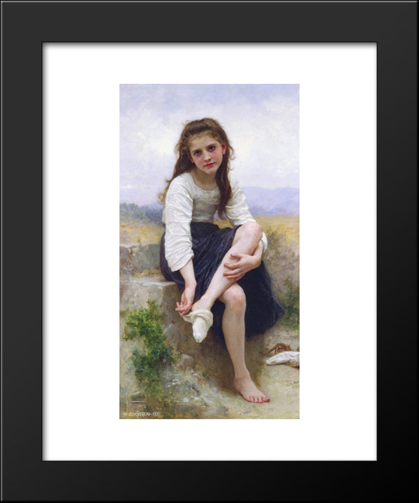 Before The Bath 20x24 Black Modern Wood Framed Art Print Poster by Bouguereau, William Adolphe