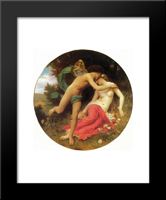 Cupid And Psyche 20x24 Black Modern Wood Framed Art Print Poster by Bouguereau, William Adolphe